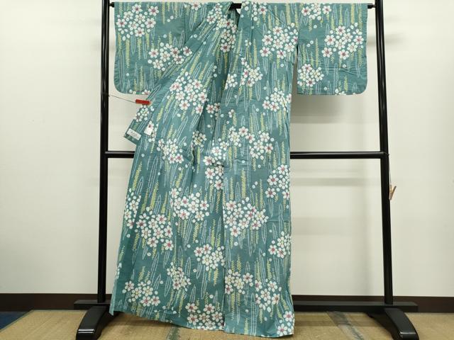 平和屋着物∴夏物 浴衣 有松鳴海絞り 舞花文 綿 逸品 CABK6660ze