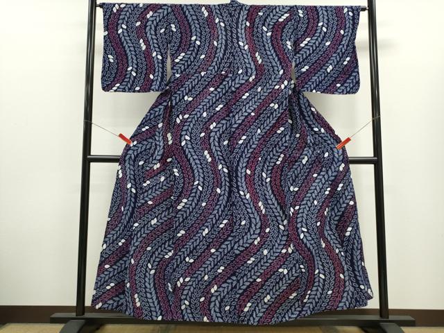 平和屋着物∴夏物 浴衣 有松鳴海絞り 舞葉流線文 綿 逸品 CABK6662ze