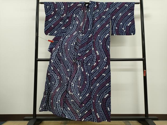 平和屋着物∴夏物 浴衣 有松鳴海絞り 舞葉流線文 綿 逸品 CABK6662ze