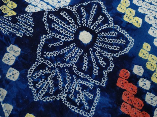 平和屋着物∴夏物 浴衣 有松鳴海絞り 草花文 綿 逸品 CABK6670ze