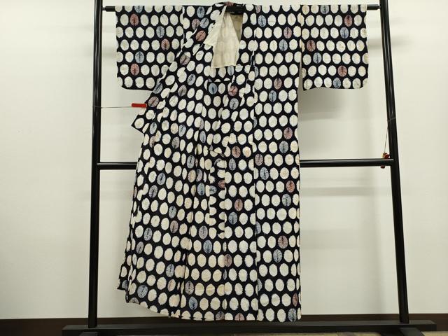 平和屋着物∴夏物 浴衣 有松鳴海絞り 丸文 綿 逸品 CABK6675ze