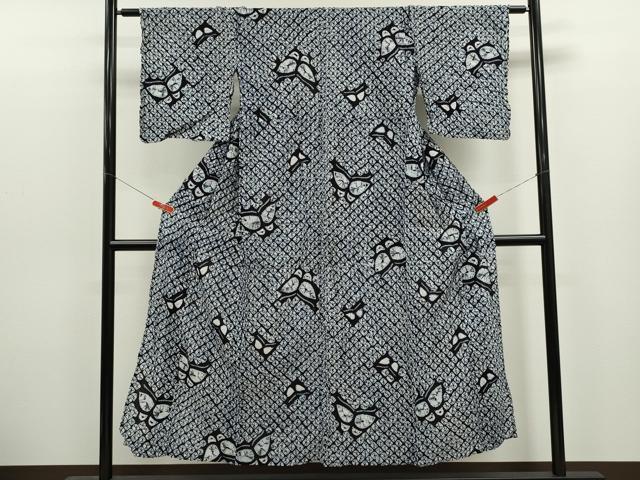 平和屋着物∴夏物 浴衣 有松鳴海絞り 舞蝶文 綿 逸品 CABK6682ze
