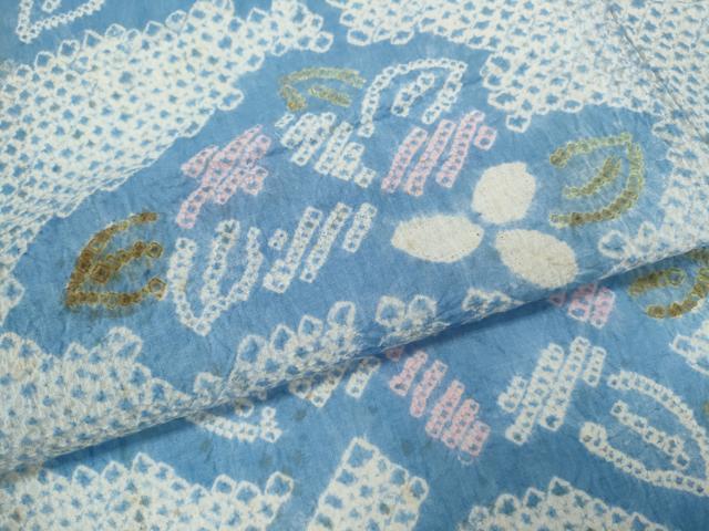 平和屋着物∴夏物 浴衣 有松鳴海絞り 草花文 綿 逸品 CABK6691ze