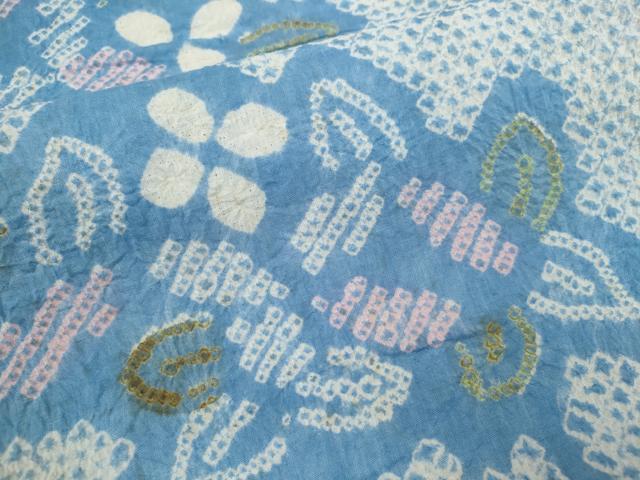 平和屋着物∴夏物 浴衣 有松鳴海絞り 草花文 綿 逸品 CABK6691ze