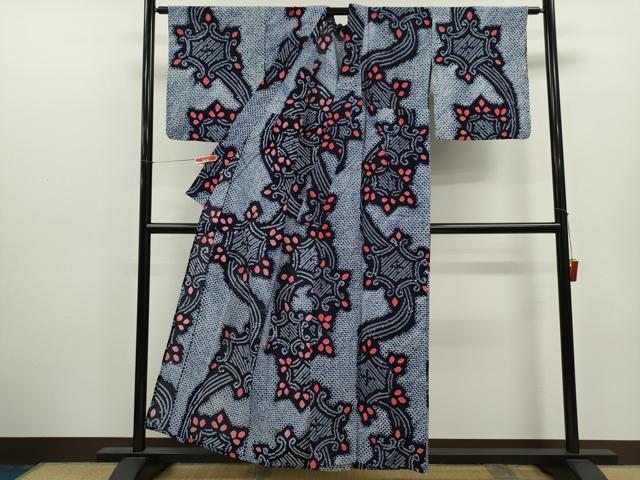 平和屋着物∴夏物 浴衣 有松鳴海絞り 抽象文 綿 逸品 CABK6692ze