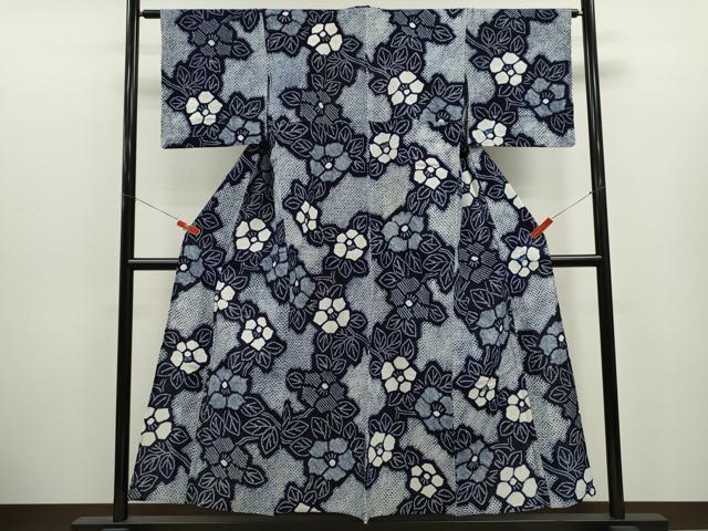 平和屋着物∴夏物 浴衣 有松鳴海絞り 草花文 綿 逸品 CABK6693ze
