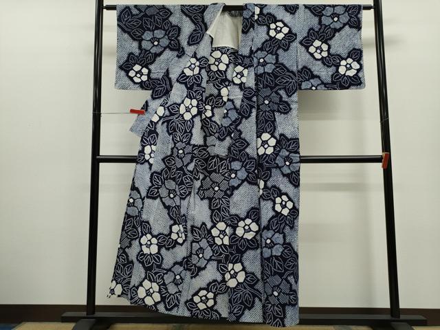 平和屋着物∴夏物 浴衣 有松鳴海絞り 草花文 綿 逸品 CABK6693ze