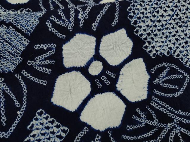 平和屋着物∴夏物 浴衣 有松鳴海絞り 草花文 綿 逸品 CABK6693ze