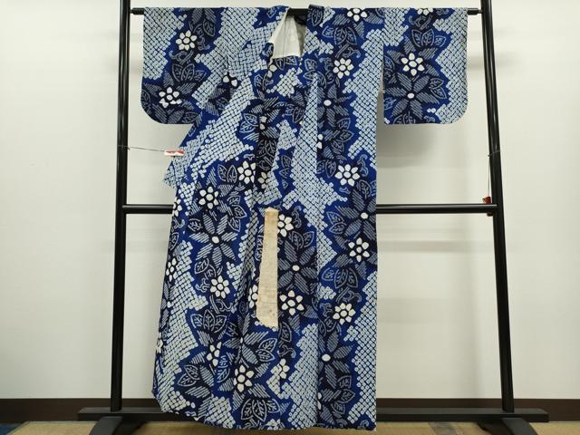 平和屋着物∴夏物 浴衣 有松鳴海絞り 花唐草文 綿 逸品 CABK6697ze