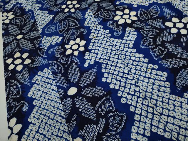 平和屋着物∴夏物 浴衣 有松鳴海絞り 花唐草文 綿 逸品 CABK6697ze