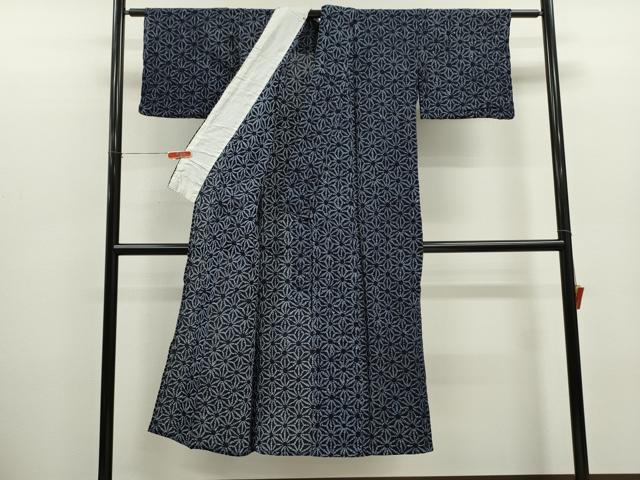 平和屋着物∴夏物 浴衣 有松鳴海絞り 麻の葉文様 綿 逸品 CABK6702ze