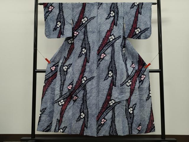 平和屋着物∴夏物 浴衣 有松鳴海絞り 草花文 綿 逸品 CABK6710ze