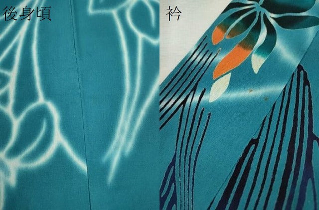 平和屋着物∴夏物 浴衣 注染 燕子花 手縫い 綿 逸品 CABK6789ze