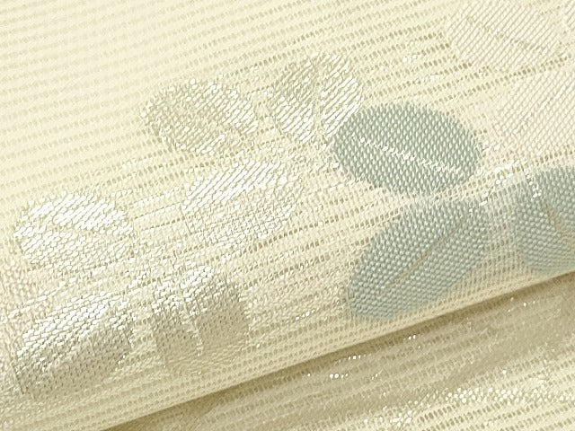 平和屋着物*夏物 九寸名古屋帯 萩 銀糸 正絹 逸品 未使用 CABK6818rv