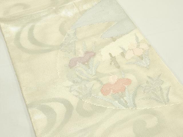 平和屋着物*夏物 太鼓柄袋帯 杜若 銀糸 正絹 逸品 CABK6821rv