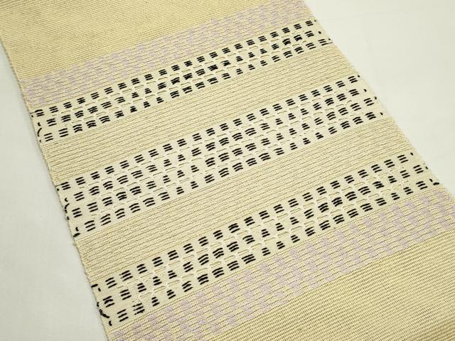 平和屋着物*夏物 八寸名古屋帯 捩り織 横段文 正絹 逸品 未使用 CABK6828rv