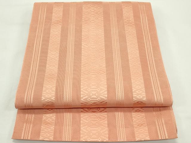平和屋着物*夏物 本場筑前博多織 八寸名古屋帯 紗献上 深支子色 正絹 逸品 CABK6850rv