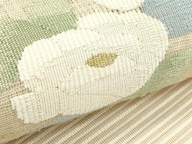平和屋着物*夏物 八寸名古屋帯 絽綴れ 流水花文 金銀糸 正絹 逸品 CABK6853rv