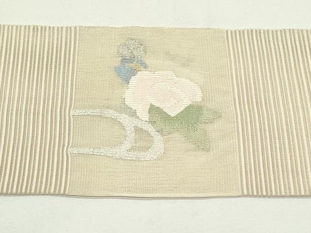 平和屋着物*夏物 八寸名古屋帯 絽綴れ 流水花文 金銀糸 正絹 逸品 CABK6853rv