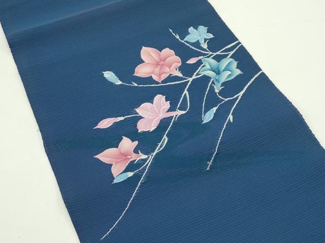 平和屋着物*夏物 西陣 じゅらく謹製 八寸名古屋帯 絽綴れ 草花文 銀糸 CABK6854rv