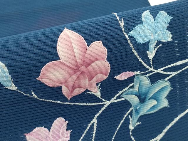 平和屋着物*夏物 西陣 じゅらく謹製 八寸名古屋帯 絽綴れ 草花文 銀糸 CABK6854rv