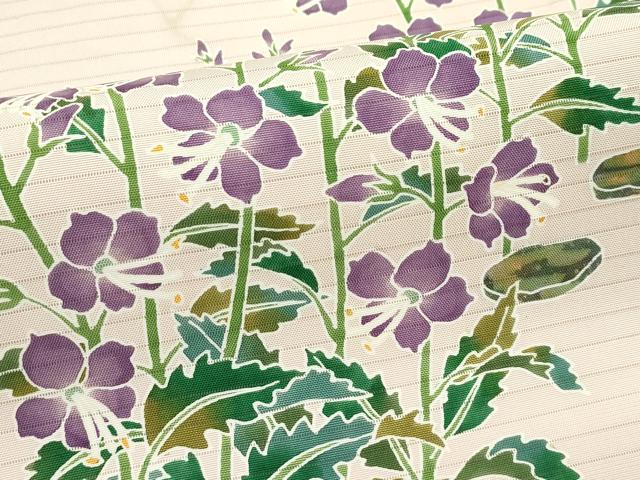 平和屋着物*夏物 手描き友禅作 腰原淳策 絽塩瀬 九寸名古屋帯 草花文 正絹 逸品 CABK6868rv