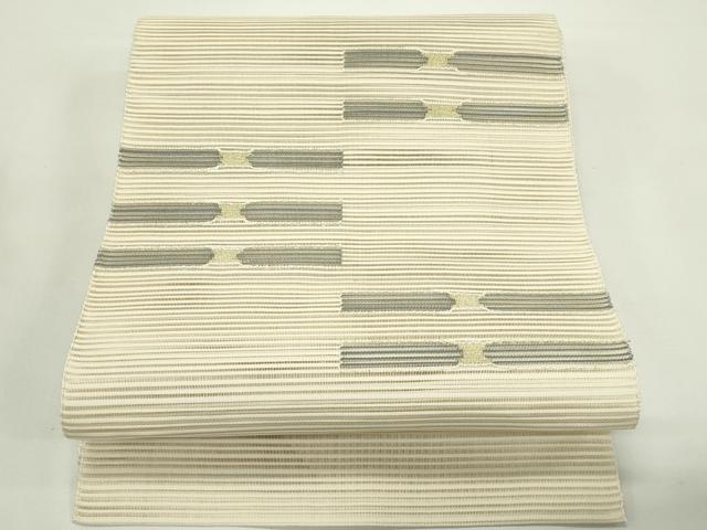 平和屋着物*夏物 八寸名古屋帯 絽綴れ 横段文 金糸 正絹 逸品 CABK6877rv