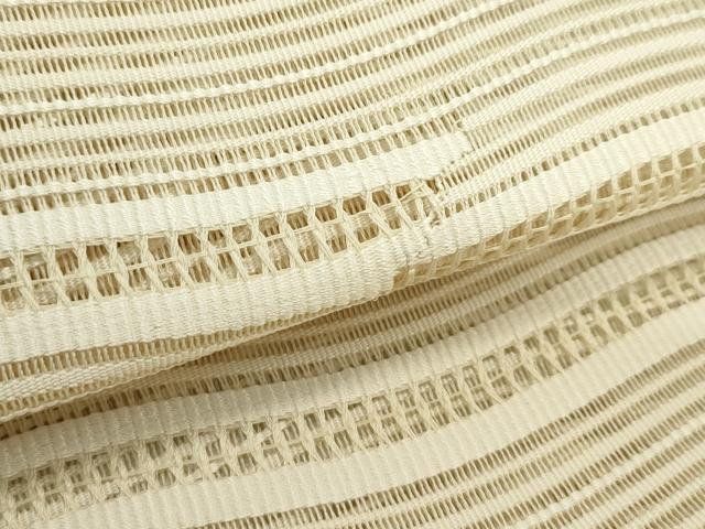 平和屋着物*夏物 八寸名古屋帯 絽綴れ よろけ縞 正絹 逸品 未使用 CABK6887rv
