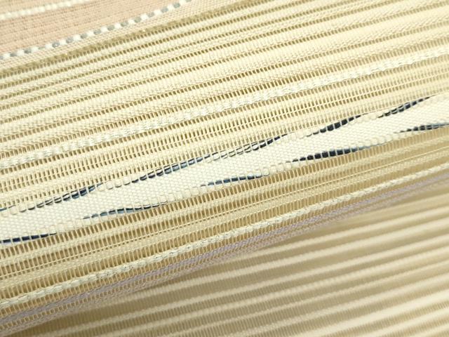 平和屋着物*夏物 八寸名古屋帯 絽綴れ 横段文 金銀糸 正絹 逸品 CABK6890rv