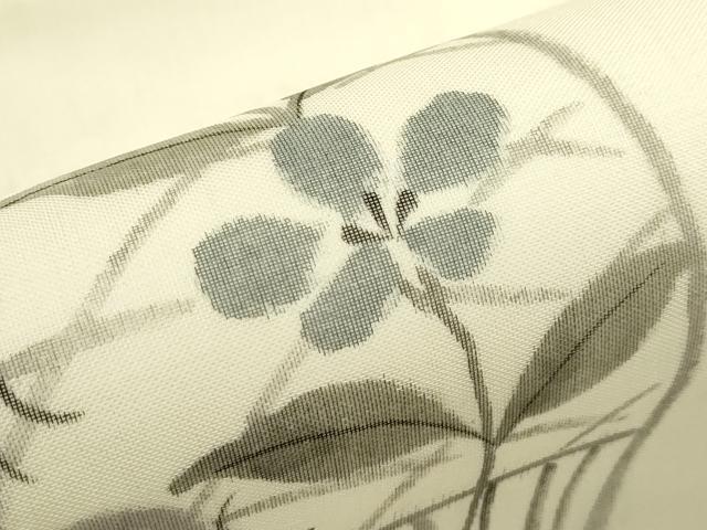 平和屋着物*夏物 九寸名古屋帯 手描き 成り物 茄子 団扇 正絹 逸品 CABK6896rv