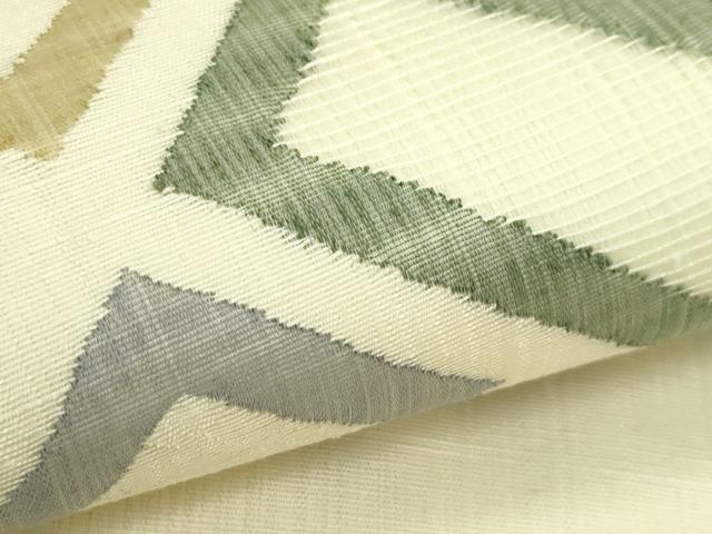 平和屋着物*夏物 九寸名古屋帯 檜垣文様 銀糸 正絹 逸品 CABK6897rv