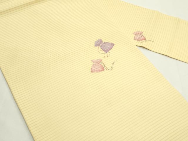 平和屋着物*夏物 絽塩瀬 九寸名古屋帯 巾着 銀彩 正絹 逸品 CABK6899rv