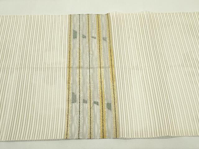 平和屋着物*夏物 八寸名古屋帯 絽綴れ 横段文 金銀糸 正絹 逸品 CABK6902rv