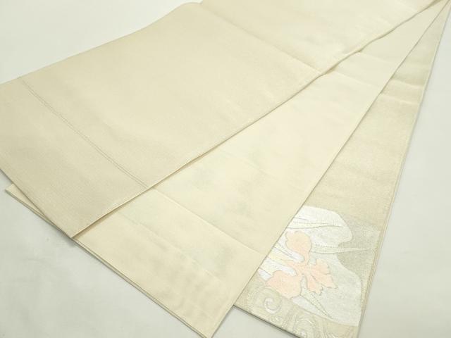 平和屋着物*夏物 太鼓柄袋帯 流水花丸文 銀糸 正絹 逸品 未使用 CABK6915rv