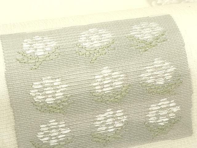 平和屋着物*夏物 六通柄袋帯 色紙花文 銀糸 正絹 逸品 未使用 CABK6918rv