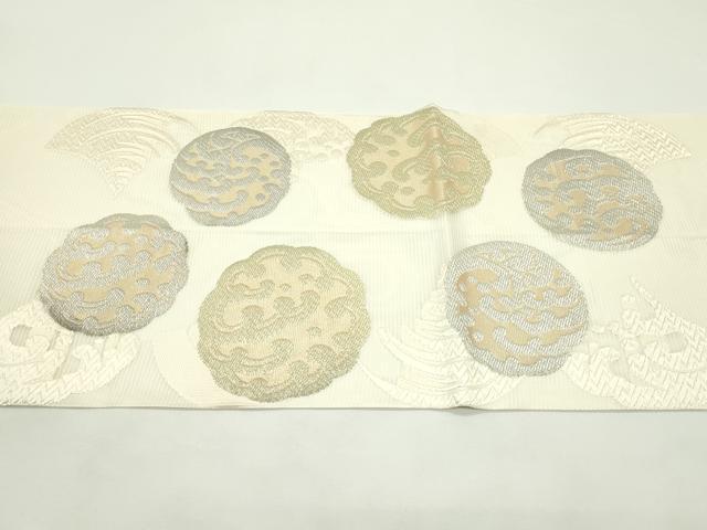 平和屋着物*夏物 西陣 河合康幸謹製 太鼓柄袋帯 唐織 立波丸文 金銀糸 正絹 逸品 CABK6925rv