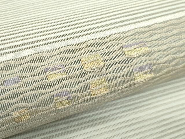 平和屋着物*夏物 八寸名古屋帯 絽綴れ 横段文 金銀糸 正絹 逸品 CABK6951rv