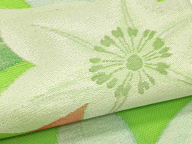 平和屋着物*夏物 九寸開き名古屋帯 草花竹文 銀糸 逸品 CABK6964rv