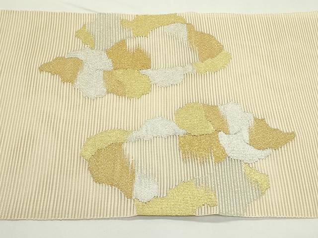 平和屋着物*夏物 八寸名古屋帯 絽綴れ 雲重ね文 金銀糸 正絹 逸品 未使用 CABK6966rv