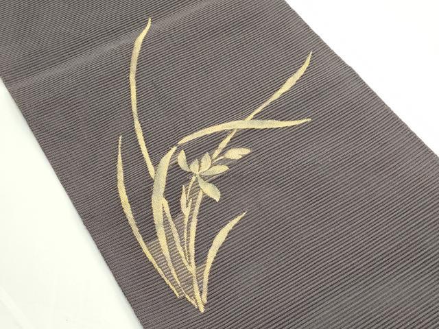 平和屋着物*夏物 八寸名古屋帯 絽綴れ 草花文 金糸 正絹 逸品 CABK6967rv