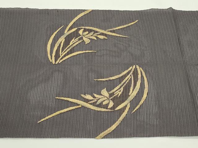 平和屋着物*夏物 八寸名古屋帯 絽綴れ 草花文 金糸 正絹 逸品 CABK6967rv