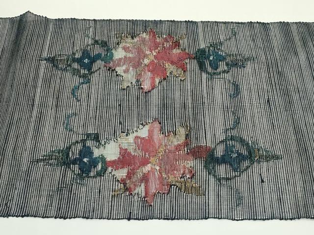 平和屋着物*夏物 1854年創業 帯屋捨松 八寸名古屋帯 花唐草菱文 金糸 正絹 逸品 未使用 CABK6968rv