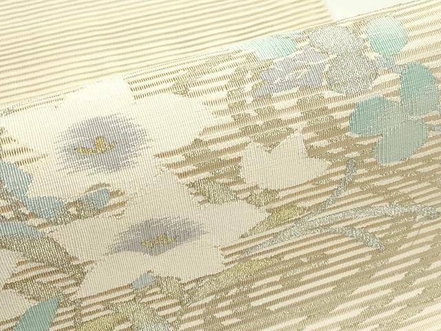 平和屋着物*夏物 八寸名古屋帯 絽綴れ 桔梗 萩 金銀糸 正絹 逸品 CABK6971rv