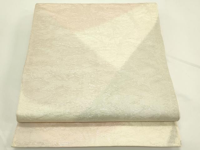 平和屋着物*夏物 六通柄袋帯 草花文 銀糸 正絹 逸品 CABK6980rv