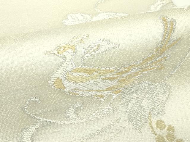 平和屋着物*夏物 太鼓柄袋帯 唐織 葡萄蔦の葉鳥文 金銀糸 正絹 逸品 未使用 CABK6982rv