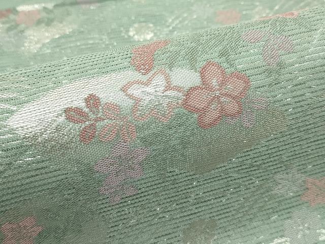 平和屋着物*夏物 六通柄袋帯 立波地紙秋草文 銀糸 正絹 逸品 CABK7005rv