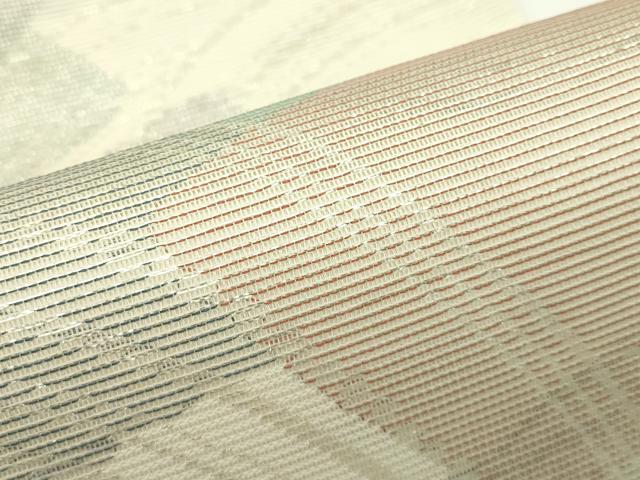 平和屋着物*夏物 六通柄袋帯 色紙重ね立波文 銀糸 正絹 逸品 CABK7031rv