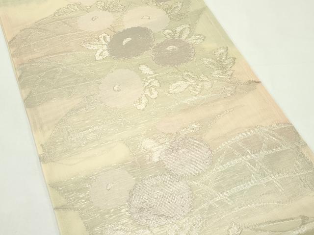 平和屋着物*夏物 六通柄袋帯 菊籬文 銀糸 正絹 逸品 未使用 CABK7034rv