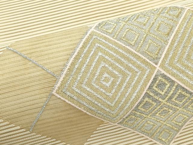 平和屋着物*夏物 八寸名古屋帯 絽綴れ 菱重ね文 金銀糸 正絹 逸品 CABK7038rv