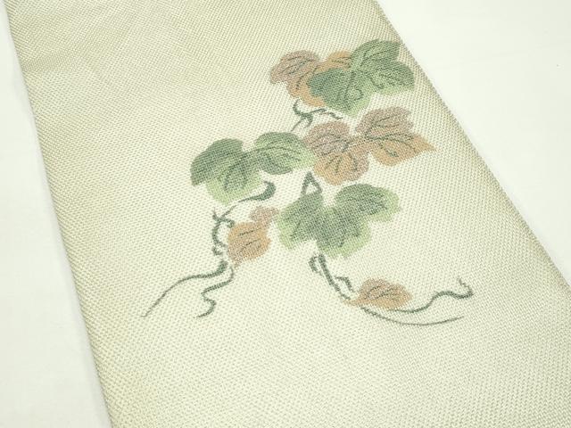 平和屋着物*夏物 太鼓柄袋帯 鎖美織 蔦の葉文様 銀糸 正絹 逸品 CABK7048rv